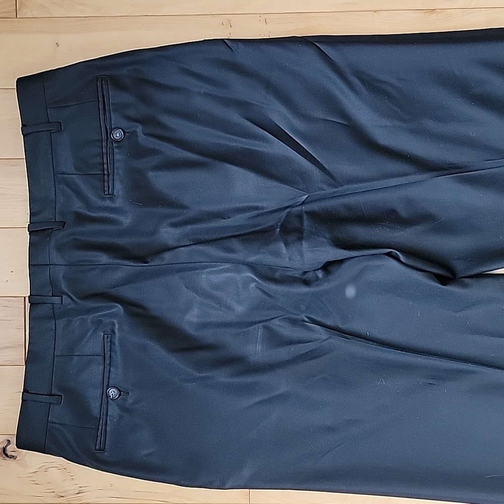Canali exclusive black Pleatsd Suit Pantz Dress Pants 34w - Picture 10 of 11
